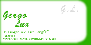 gergo lux business card